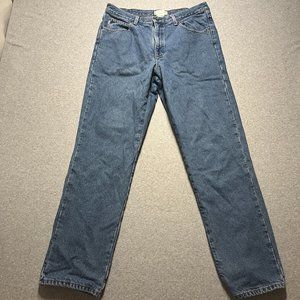 LL Bean Jeans Mens 32x31 Blue Classic Flannel Lined 100% Cotton (Tag 34x32)